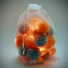 20 Pom Pom Fairy Lights - in Grey and Orange