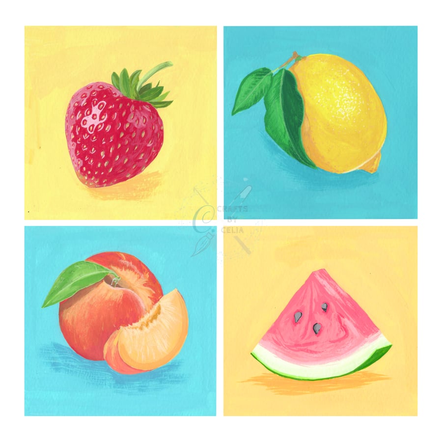 Summer Fruits Art Print, available in A4 and A5