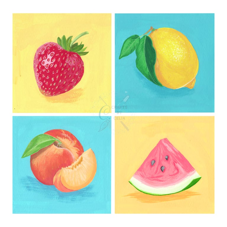 Summer Fruits Art Print, available in A4 and A5