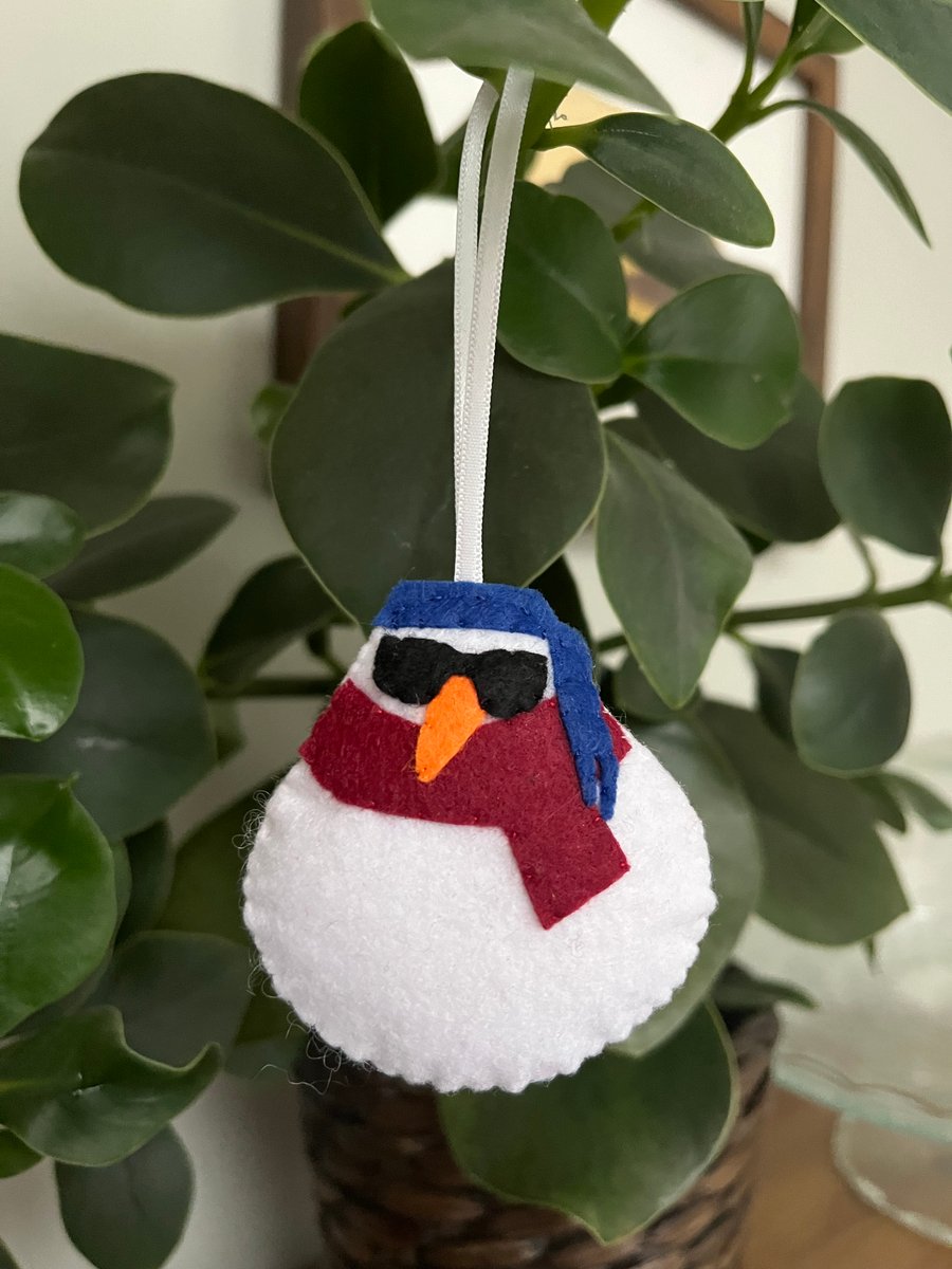 The Cool One - Felt Snowman Decoration