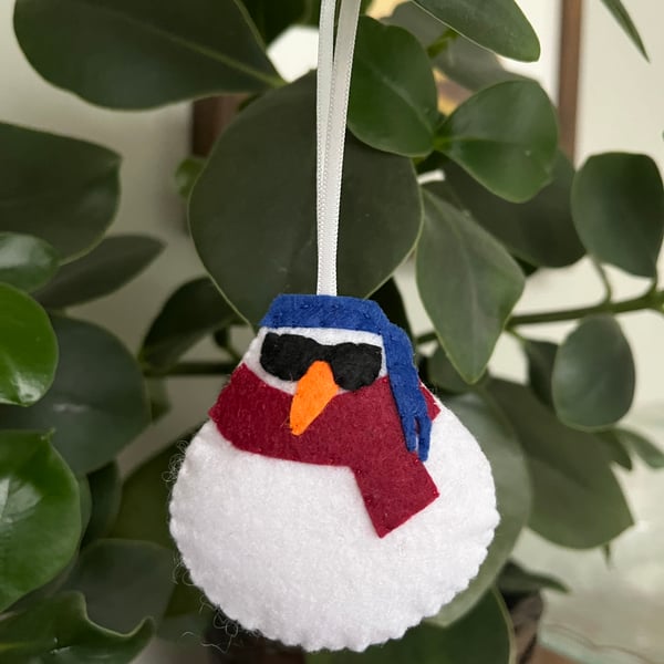 The Cool One - Felt Snowman Decoration