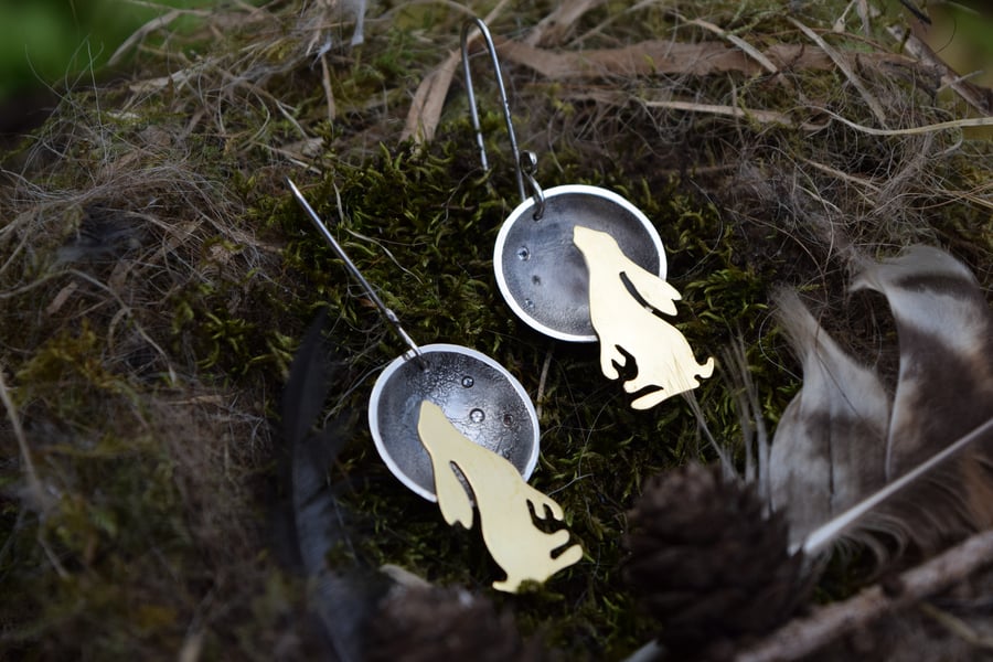 Moongazing hare earrings