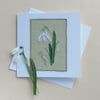 Embroidered Snowdrop Mother's Day Card