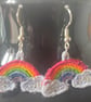 Handmade Free Standing Lace Earrings Rainbows  - Image 1