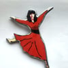 Statement Kate Bush Wuthering Heights Red Dress Resin Brooch by EllyMental