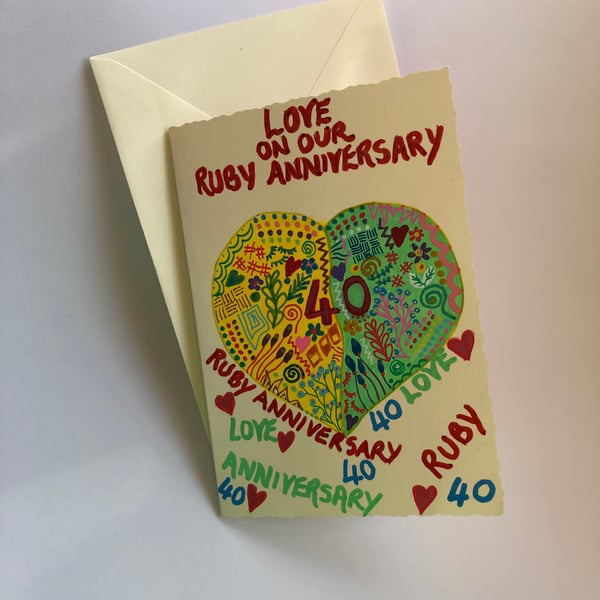 Our Ruby anniversary card