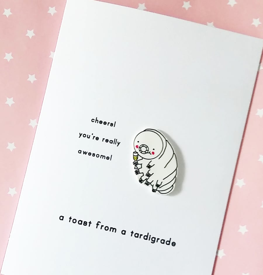 congratulations card - a toast from a tardigrade - personalised option