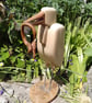 Heron with eel hand carved wooden sculpture for nature lovers - Image 1