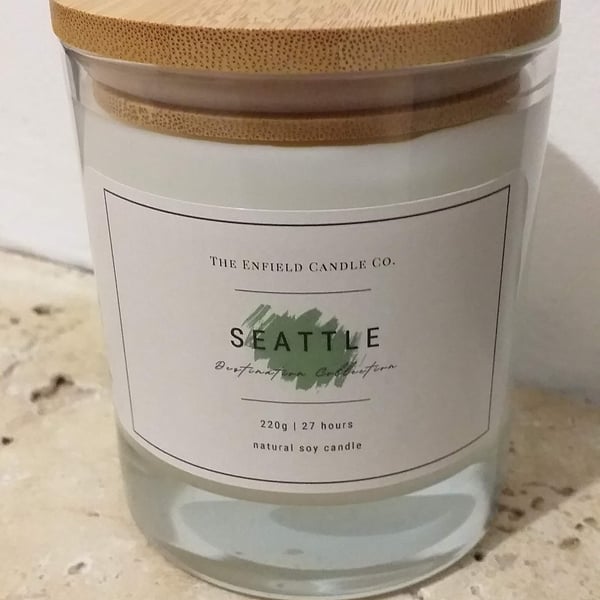 Seattle - Coffee, Cedar, Leather & Pine - Soy Wax Jar Candle