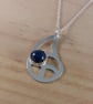 Sterling Silver Lapis Lazuli Pierced Teardrop Necklace (SKU201025D) - Image 7