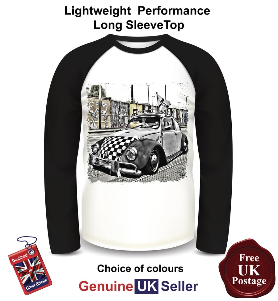 VW Beatle, Beatle Mens Long Sleeve T Shirt, VW Beatle Mens Top