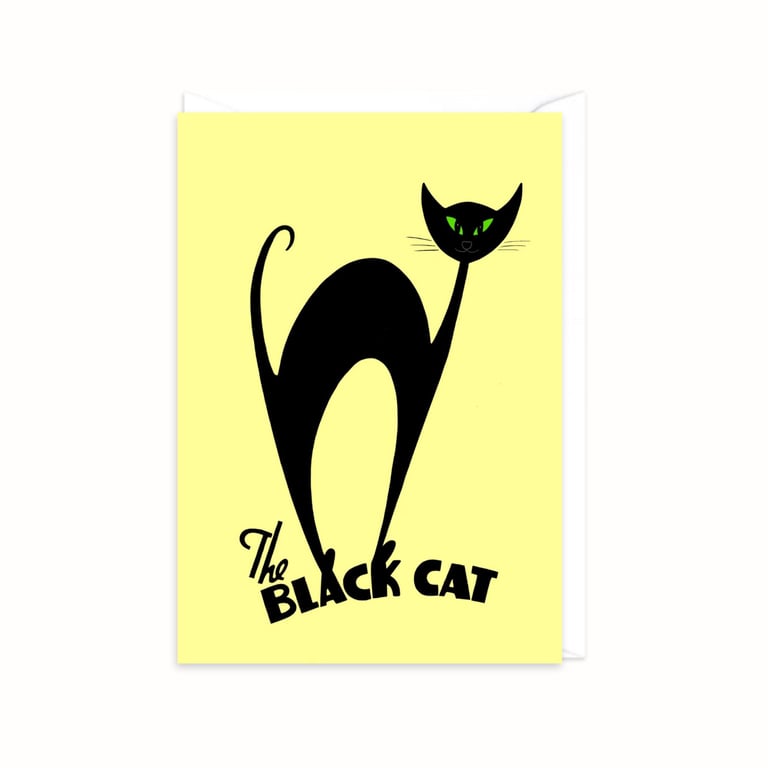 Black Cat Greeting Card: Atomic Cat Card for Any Occasion (108)