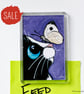 SALE - Tuxedo Cat and Butterfly Fridge Magnet, 3 x 2 inch - Image 1