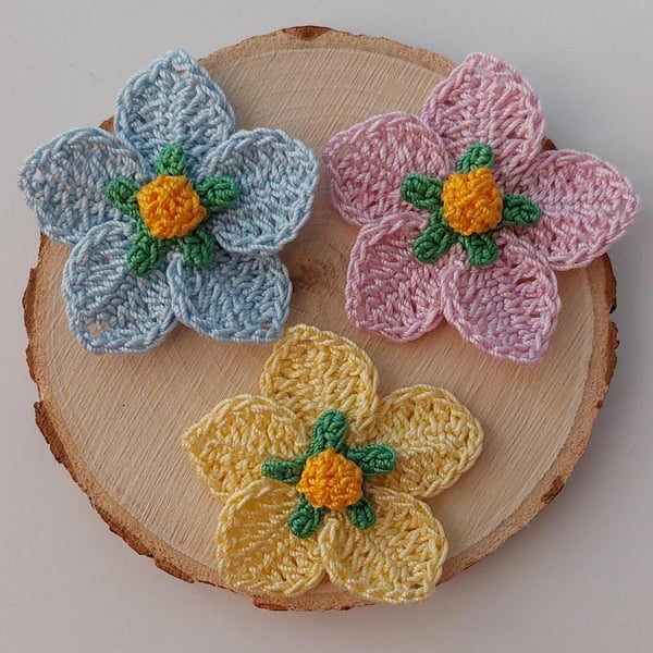 Crochet flowers - Pastel Colours