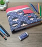 A5 sketchbook or notebook with fabric cover, kokeshi doll design - Image 5