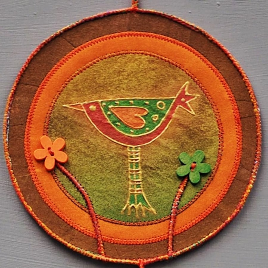 LBM2110 - Lovebird Mandala - Old Gold-Orange-Green - 15cm (6") round