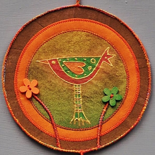 LBM2110 - Lovebird Mandala - Old Gold-Orange-Green - 15cm (6") round