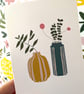 A6 Striped Vase greeting card