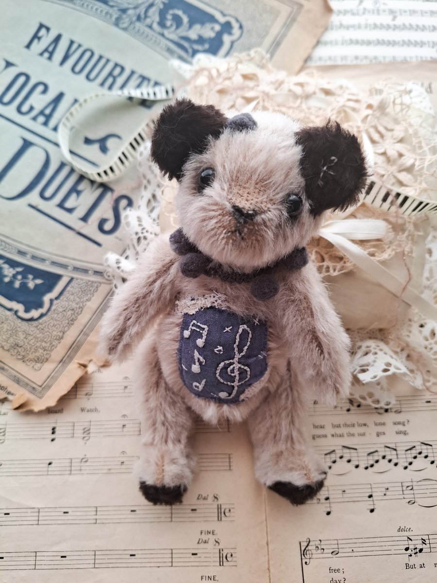 Opal - OOAK Teddy Bear Artist, Textile Teddy Doll, Artisan Collectable, Art Doll