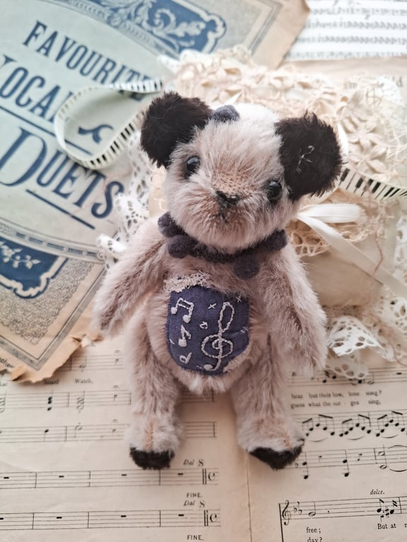 Opal - OOAK Teddy Bear Artist, Textile Teddy Doll, Artisan Collectable, Art Doll