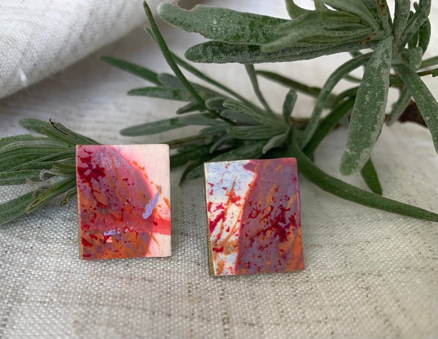 Stainless steel post earrings 