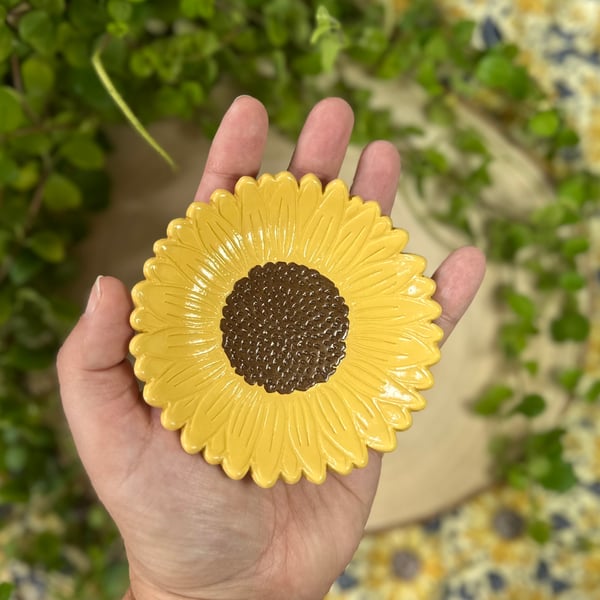 Handmade Sunflower Ring Dish