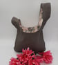  Knot bag,  small, reversible in grey denim and madam print fabric  - Image 6