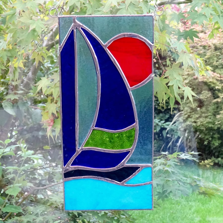 Stained Glass Sailing Boat - Handmade Decoration