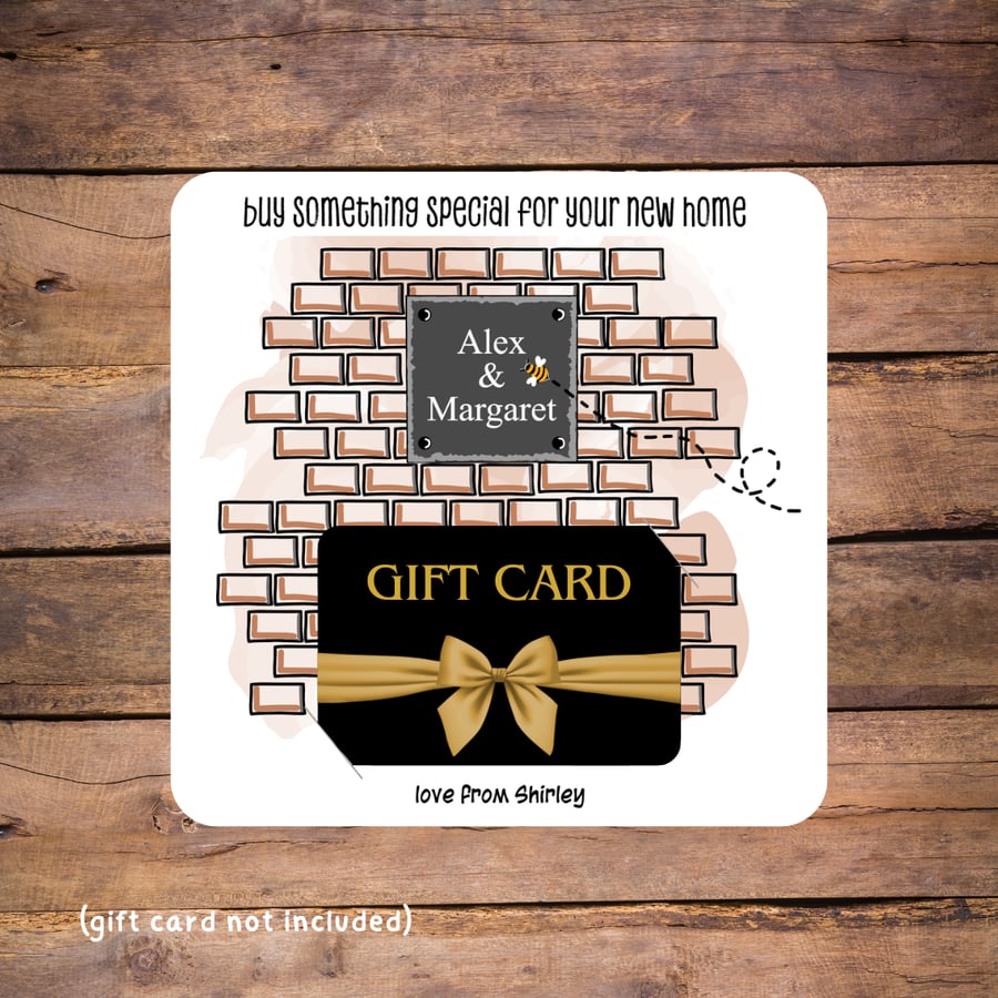 New Home Gift Card Holder, personalised 