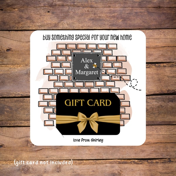 New Home Gift Card Holder, personalised 