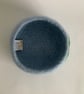 SALE ....FELTED 'FUSSPOT' BOWL, desk tidy  . Blue, with cherry motif. - Image 2