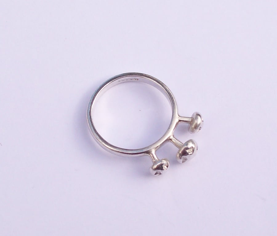 Sterling Silver Ring Size M , Screw Top Terrace , Hallmarked