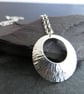 Sterling Silver Disc Pendant, Circle Necklace - Image 1