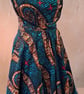 Starburst Ankara Walkaway Dress – Handmade Cotton, Size 14–16