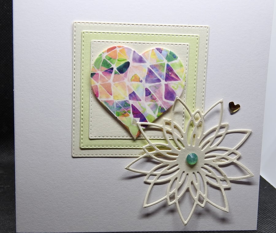 Mosaic square heart 