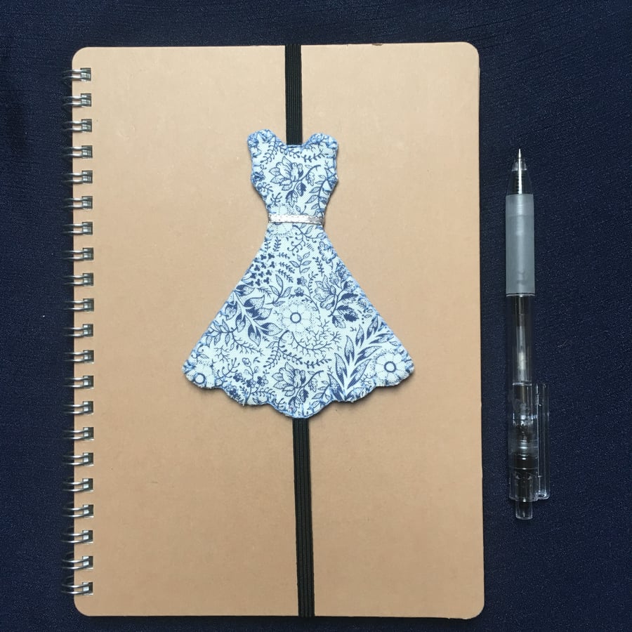 SECONDS SUNDAY Floral Blue and White Dress Elastic Bookmark