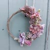 Dried Flower and Foliage Small Wreath Decoration.  Handmade. 10cm Wide.