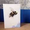 Bee card hand painted