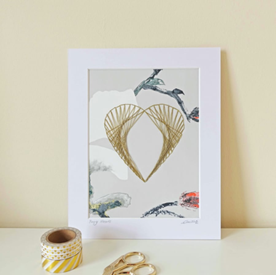 Hand Embroidered Heart Wall Art