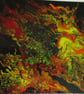 Fiery Love Original Handmade Acrylic Painting Abstract Wall Art Gift Idea