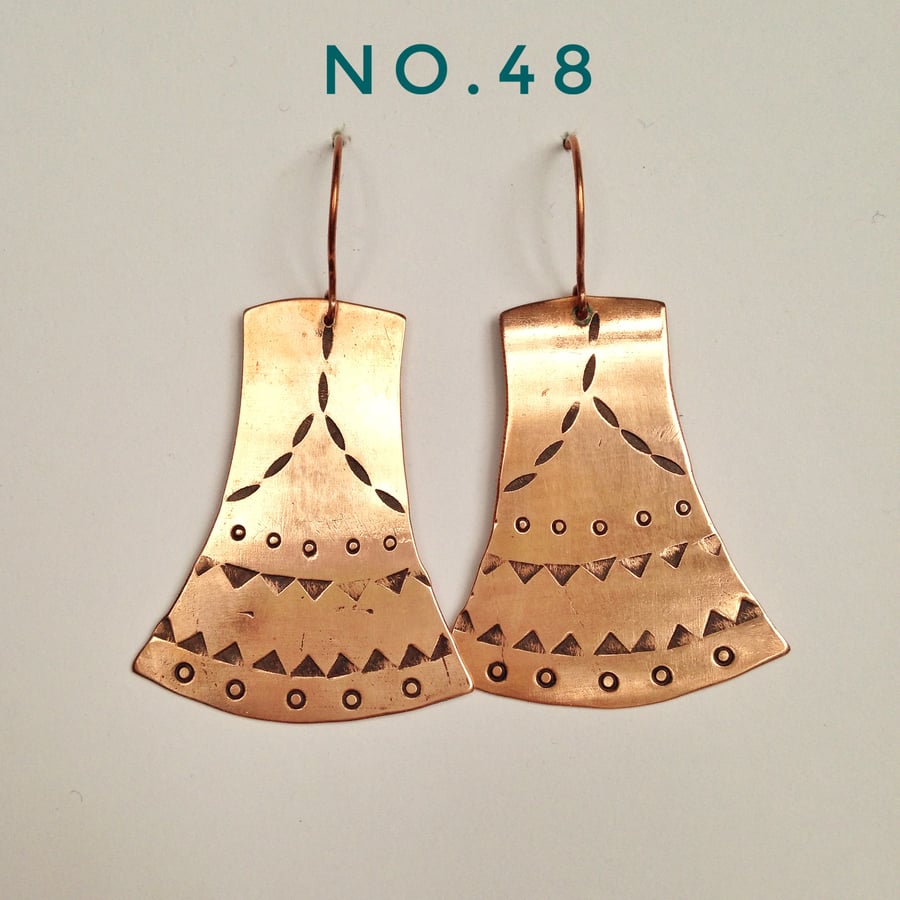 Tribal copper earrings 