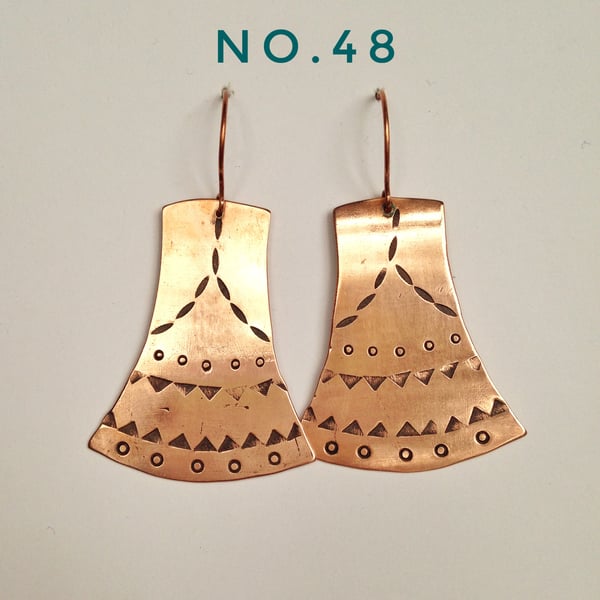 Tribal copper earrings 