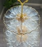 Handmade 3 Tier Epoxy Resin Cake Stand, Gold Leaf Centre & Glitter in Clear Resi