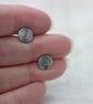 Recycled Silver Small Fern Leaf Pattern Stud Earring - Image 4