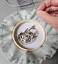 Hedgehog mini hoop, handmade hanging decoration, embroidered - Image 9