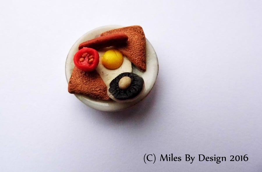 Full English Breakfast Plate for Dolls House - Miniatures
