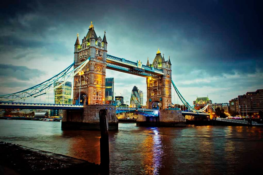 Tower Bridge River Thames England UK 18"x12" Print