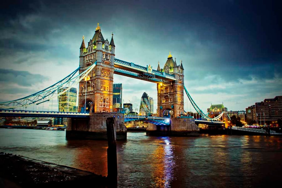 Tower Bridge River Thames England UK 18"x12" Print