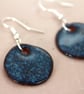 Handmade foraged clay ceramic earrings. Floating Blue glazed Bristol earrings. - Image 7