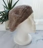Acorn Merino Wool Crochet Beret Hat, Handmade Headwear - Image 1